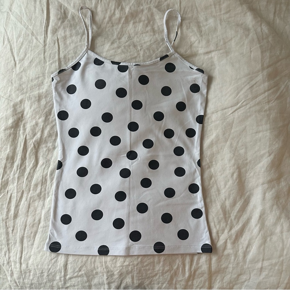 Zara Black and White Polka Dot Cami Tank